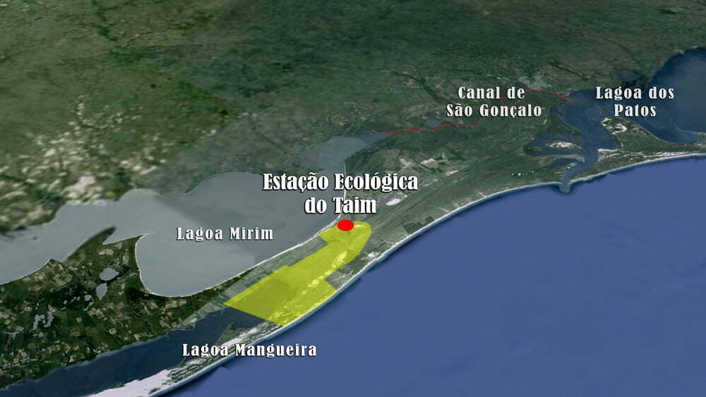 Mapa Estação Ecológica do TAIM, Rio Grande do Sul.